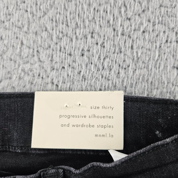 mnml Jeans Mens 30 Black X143 Stretch Denim Distressed Slim Fit Grunge Skater - Picture 5 of 15